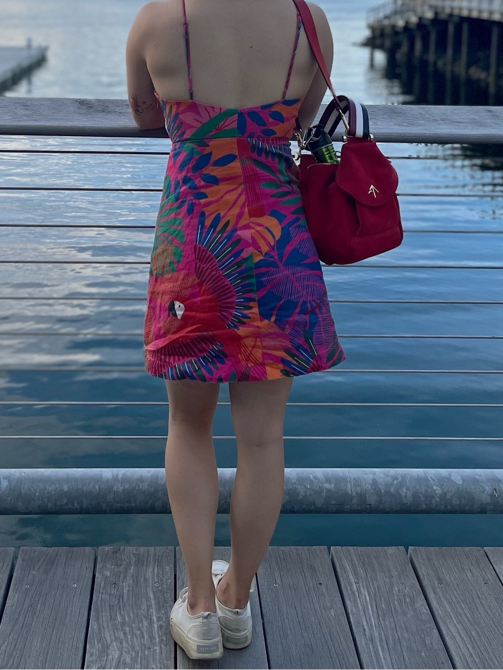 FARM Rio Tropical Parrot Mini Dress in Pink, Red, Orange, Green - Picture 7 of 9